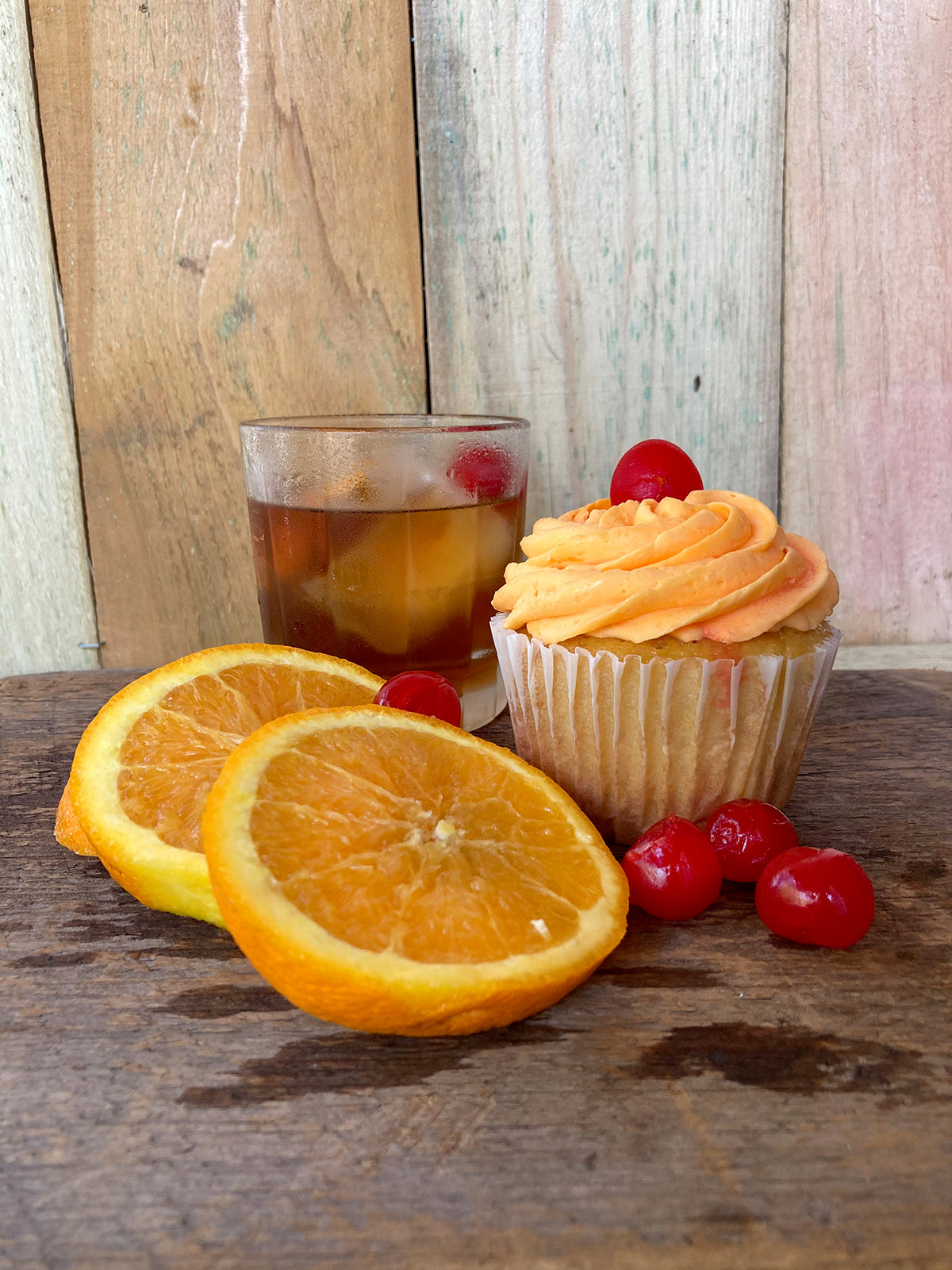 old fashioned boozy cupcake